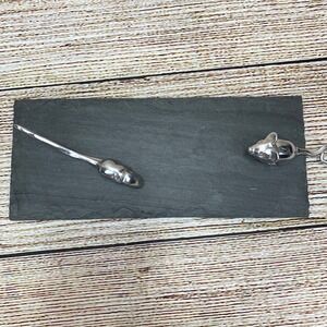 Mariposa Slate Serving‎ Tray Cheese Board with Mouse and Squirrel Spreader Set